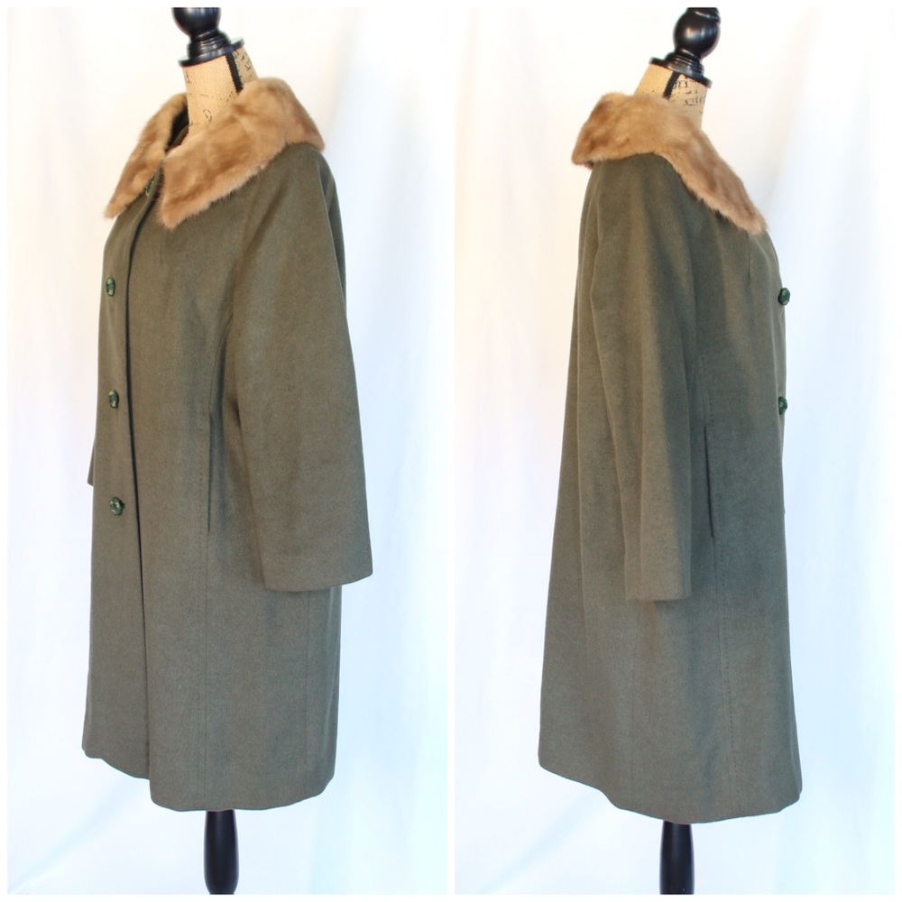 50s Raleighs Shawl Mink Collar SWING COAT - Picture 2 of 4